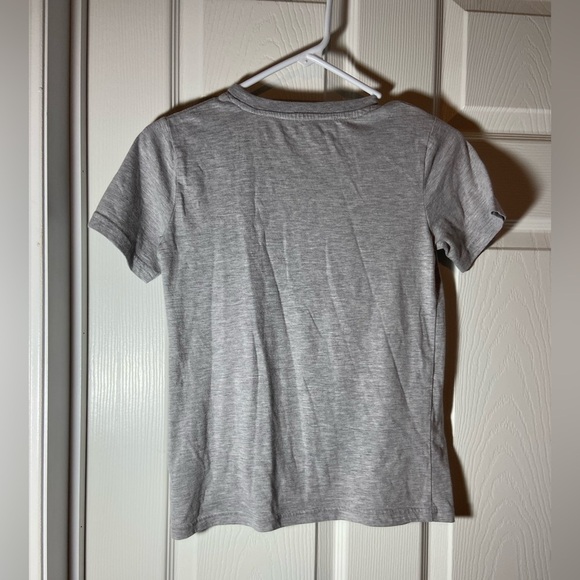 Champion T Shirt Boys Medium Short Sleeve Script Gray Logo Youth 10/12 GUC - Picture 4 of 4